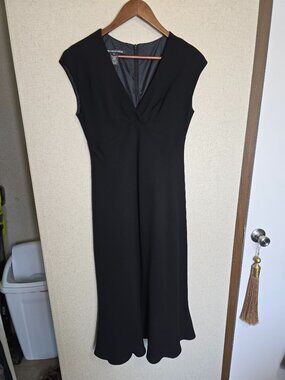 Jones Wear Black Sleeveless Cocktail Party Midi Dress Size 8 Empire Waist